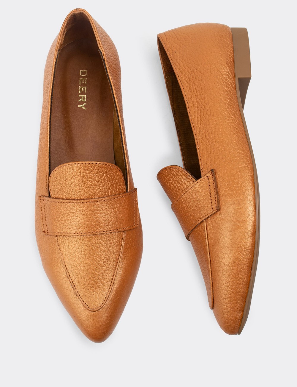 Tan  Leather Loafers - 01897ZTBAC01