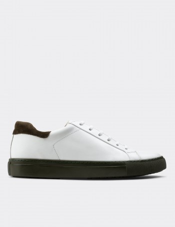 White  Leather Sneakers - 01829MBYZC08