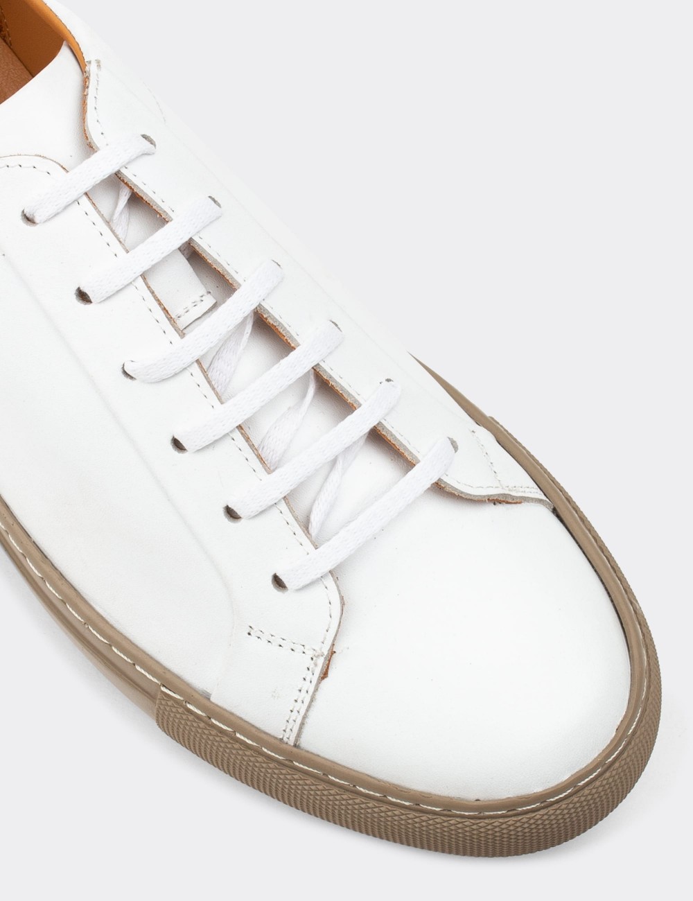 White  Leather Sneakers - 01829MBYZC05