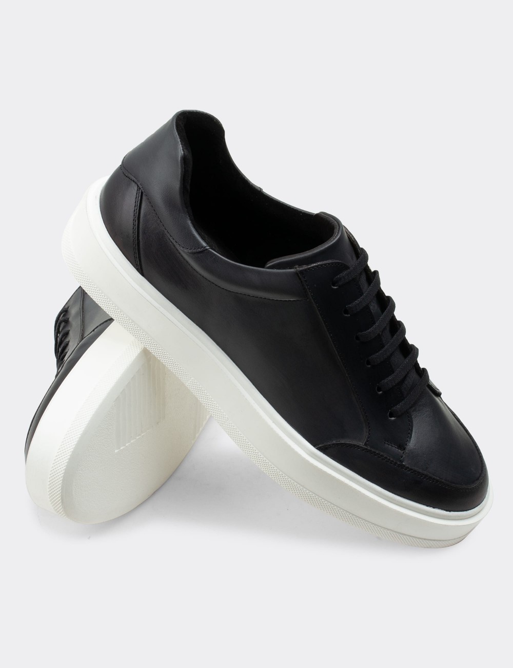 Gray  Leather Sneakers - 01882MGRIP01