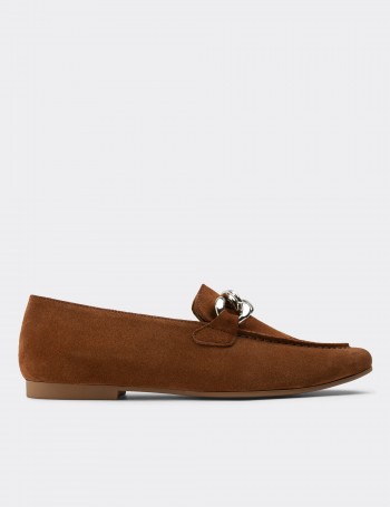 Tan Suede Leather Loafers - 01915ZTBAC01