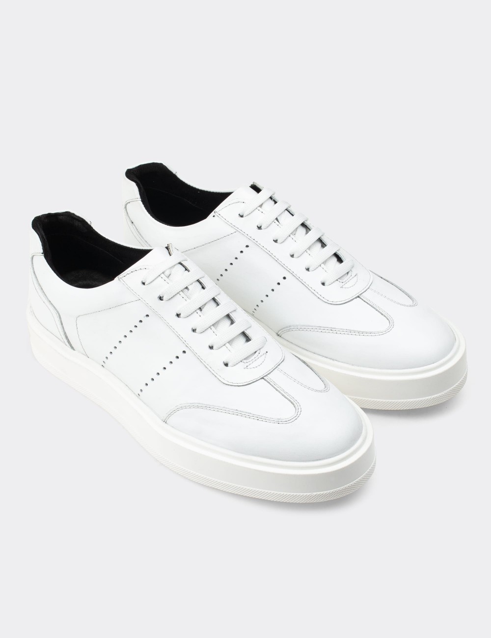 White  Leather Sneakers - 01881MBYZP01