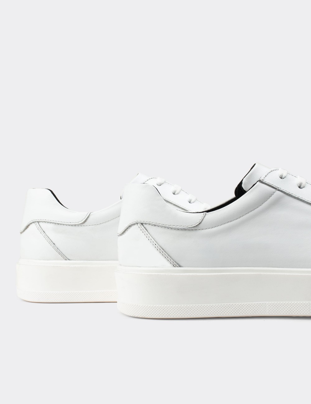 White  Leather Sneakers - 01882MBYZP01