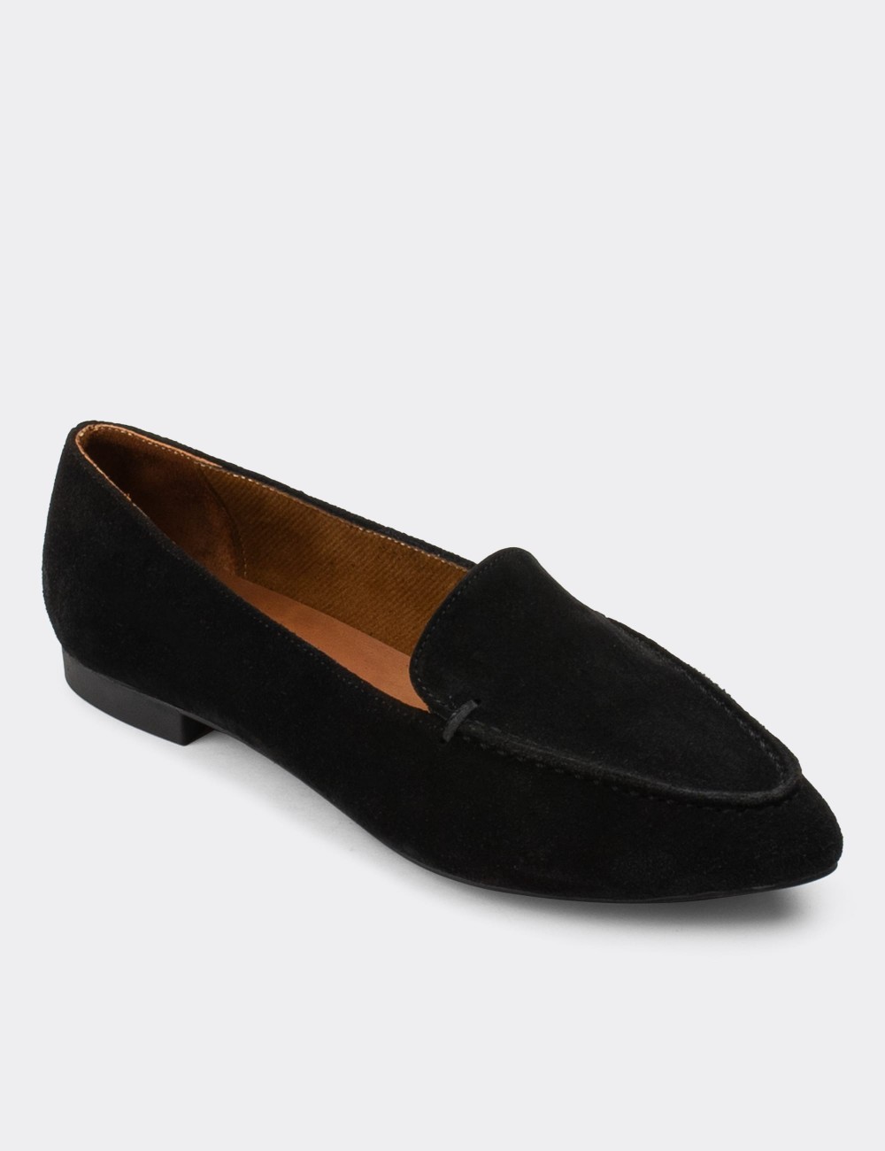 Black Suede Leather Loafers - 01899ZSYHC01