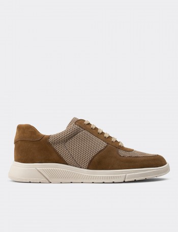 Tan Suede Leather Sneakers - 01860MTBAC01
