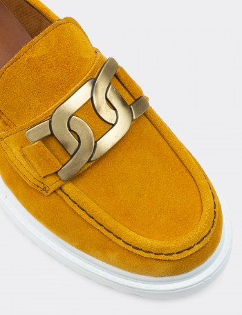 Yellow Suede Leather Loafers - 01902ZSRIP01