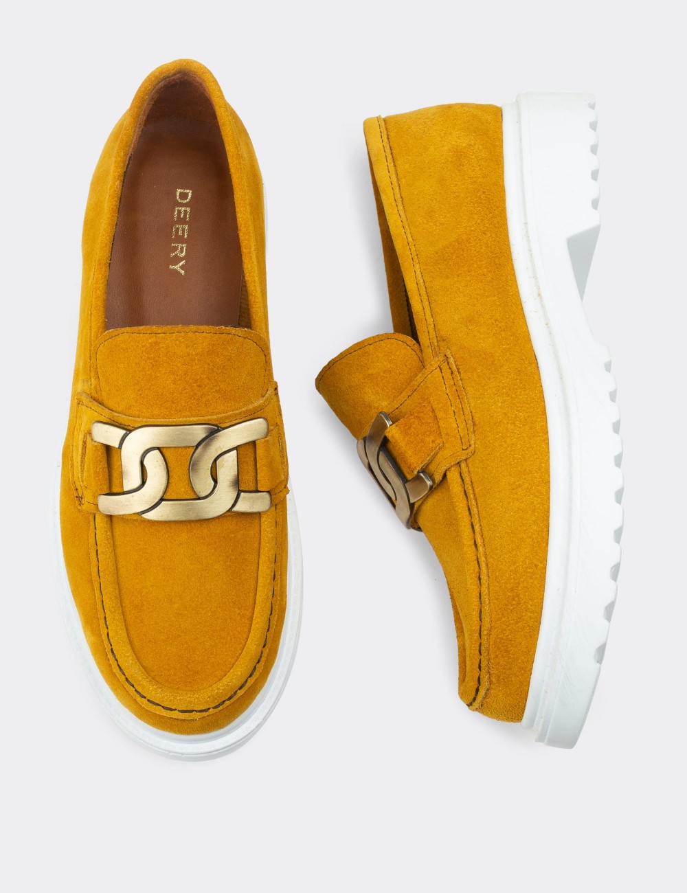 Yellow Suede Leather Loafers - 01902ZSRIP01