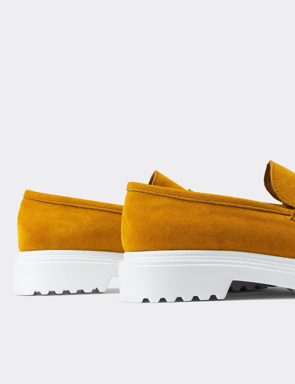Yellow Suede Leather Loafers - 01903ZSRIP01
