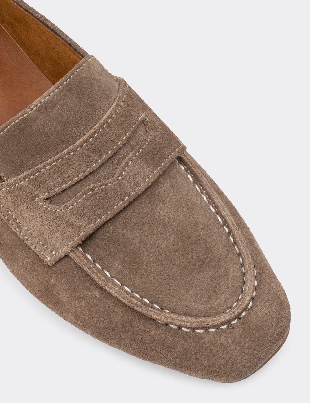 Sandstone Suede Leather Loafers - 01914ZVZNC01