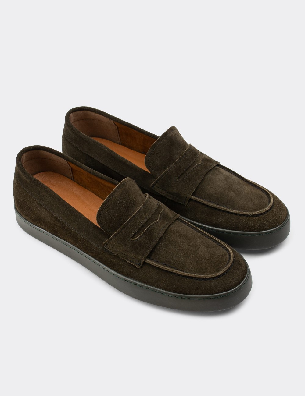 Black Suede Leather Loafers - 01870MHAKC01