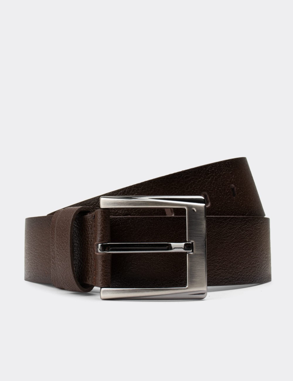  Leather Brown Men's Belt - K0412MKHVW01