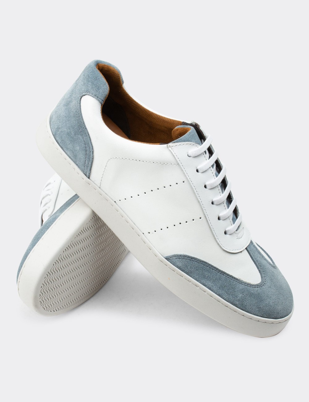 White  Leather Sneakers - 01881MBYZC01