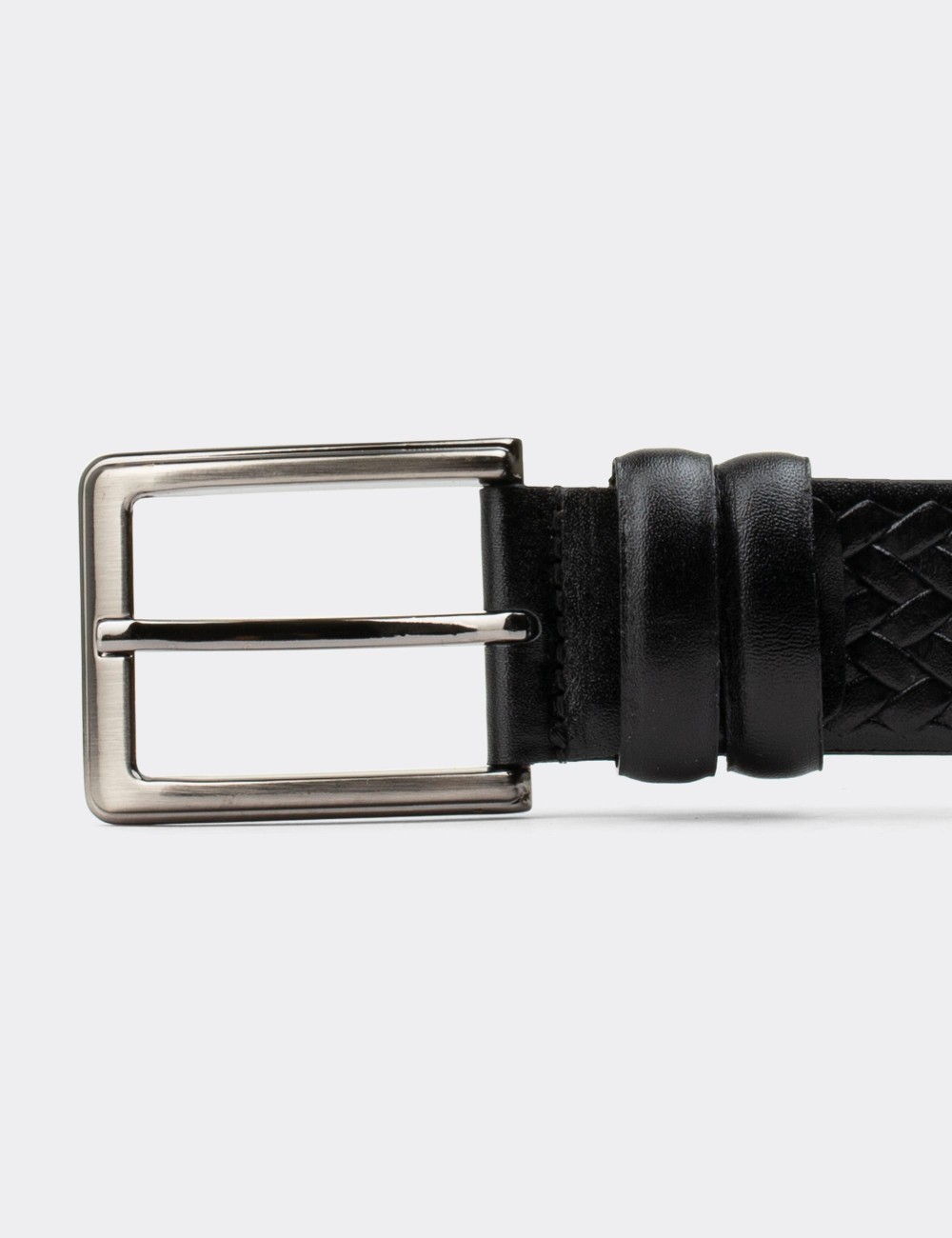  Leather Black Men's Belt - K0411MSYHW01
