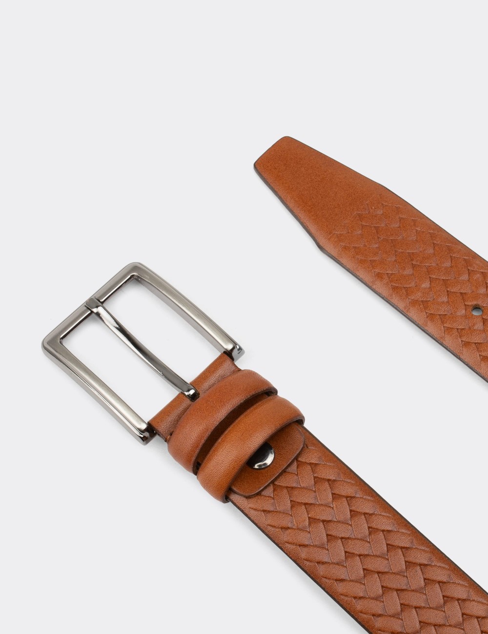  Leather Tan Men's Belt - K0411MTBAW01