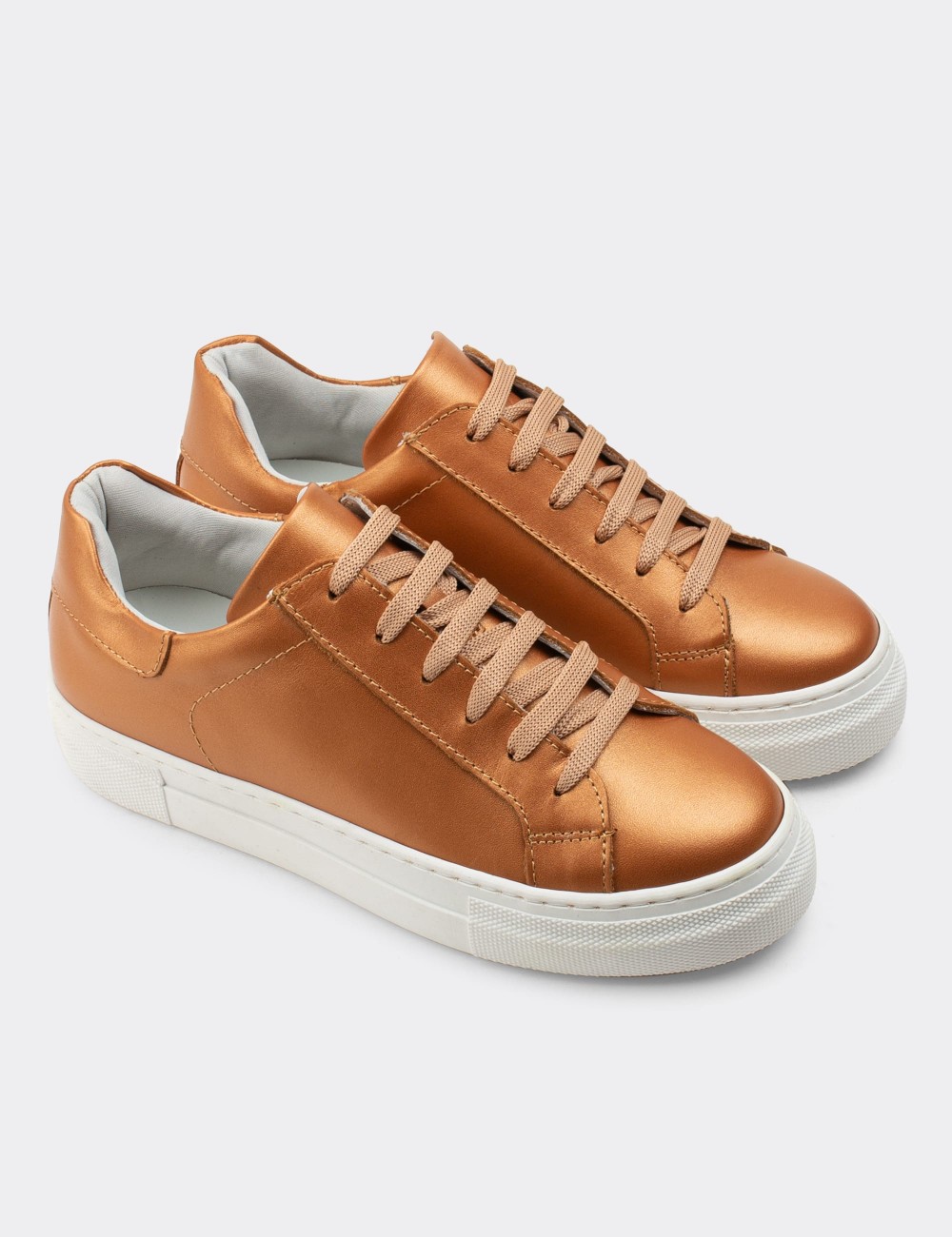 Bronze  Leather Sneakers - Z1681ZBRNC01