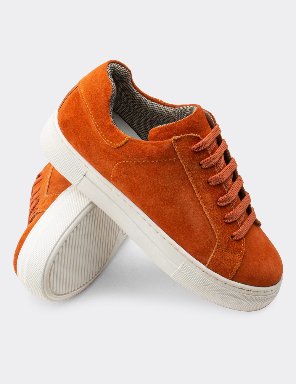 Orange Suede Leather Sneakers - Z1681ZTRCC01