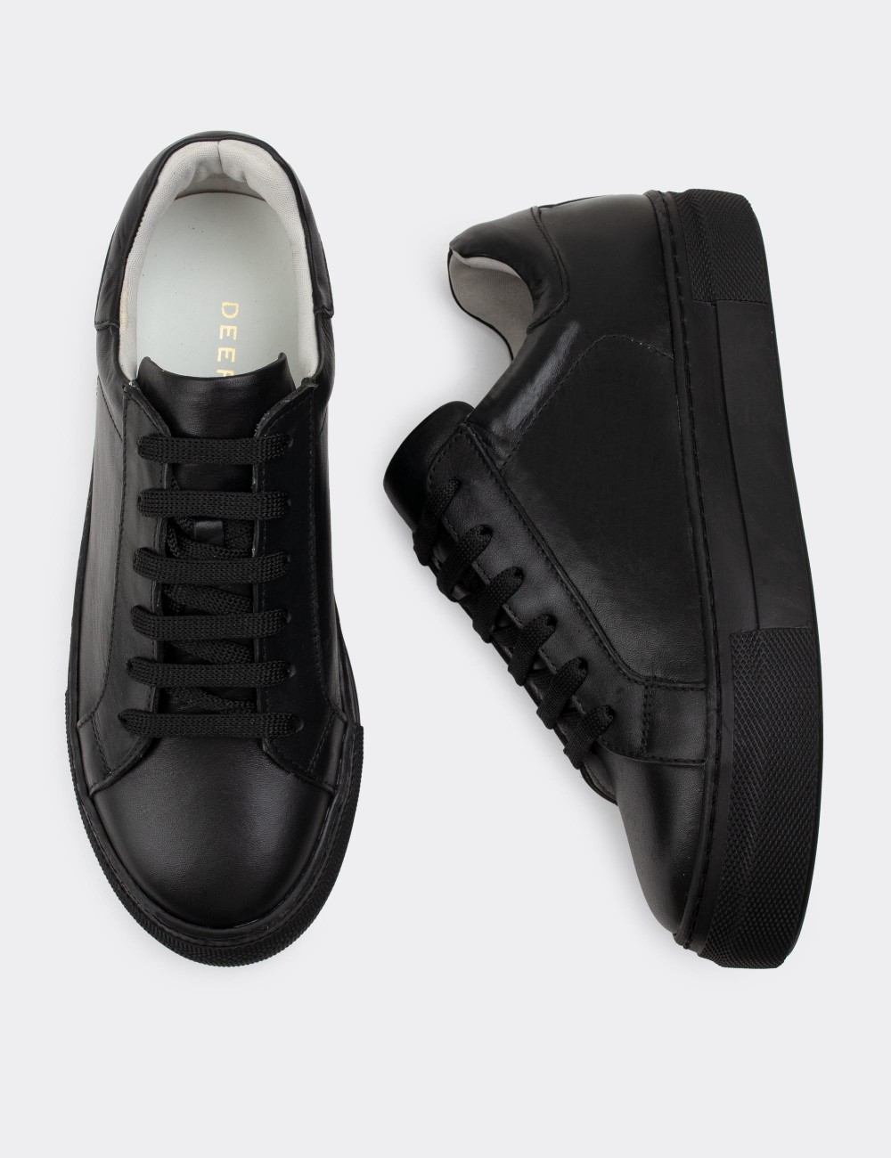 Black  Leather Sneakers - Z1681ZSYHC01