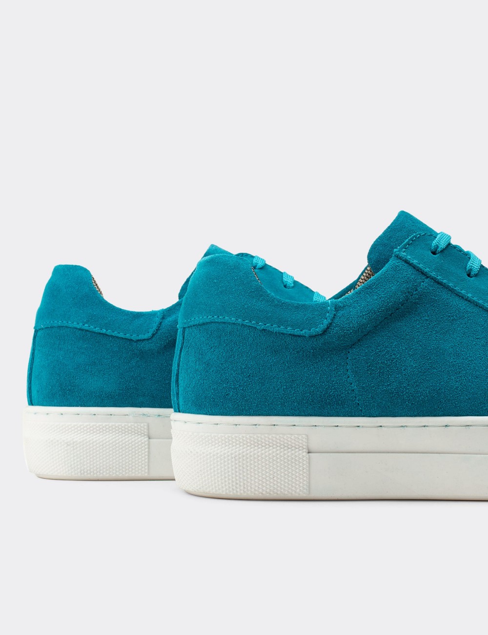 Turquoise Suede Leather Sneakers - Z1681ZTRKC01