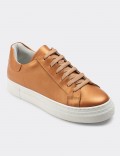 Bronze  Leather Sneakers