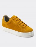 Yellow Suede Leather Sneakers
