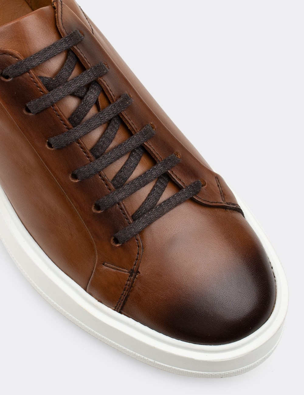 Tan  Leather Lace-up Shoes - 01829MTBAP02