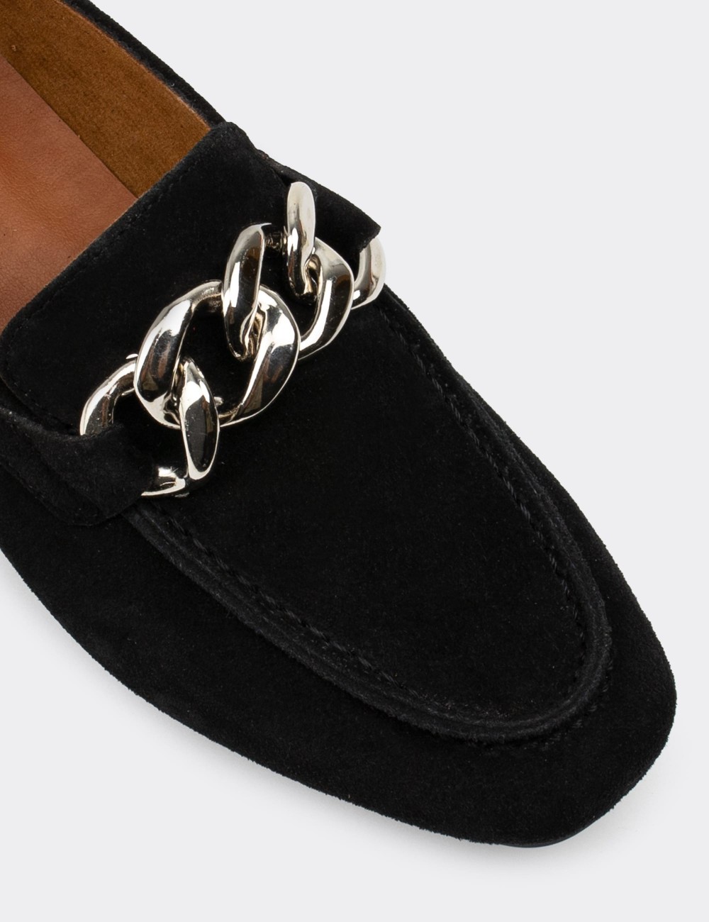 Black Suede Leather Loafers - 01915ZSYHC01