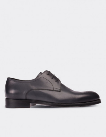 Gray  Leather Classic Shoes - 01604MGRIK01