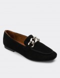 Black Suede Leather Loafers