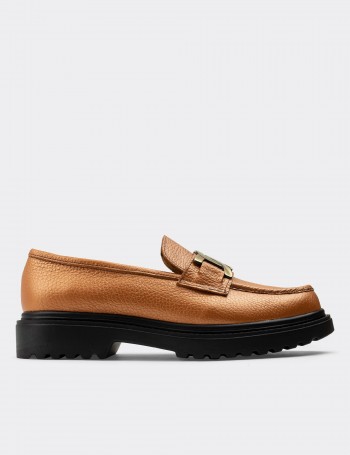 Bronze  Leather Loafers - 01902ZBRNP01