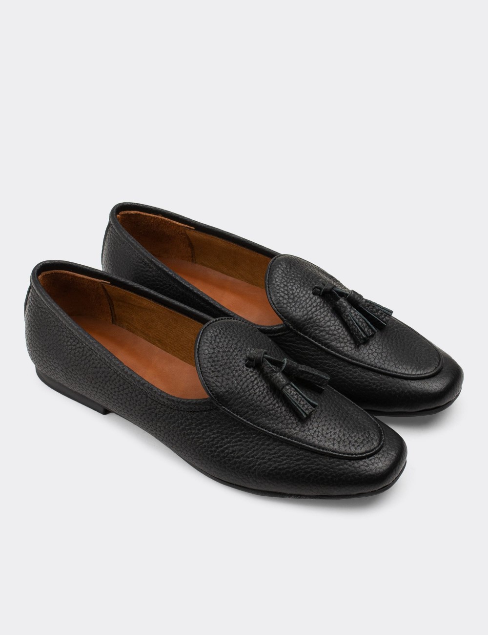 Black  Leather Loafers - 01909ZSYHC01
