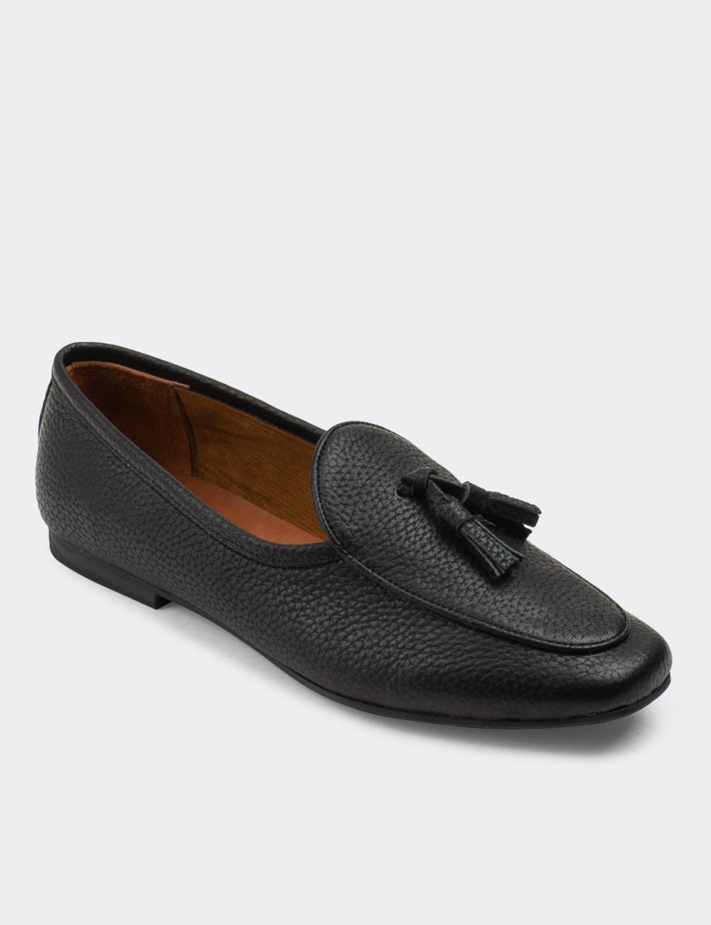 Black  Leather Loafers - 01909ZSYHC01