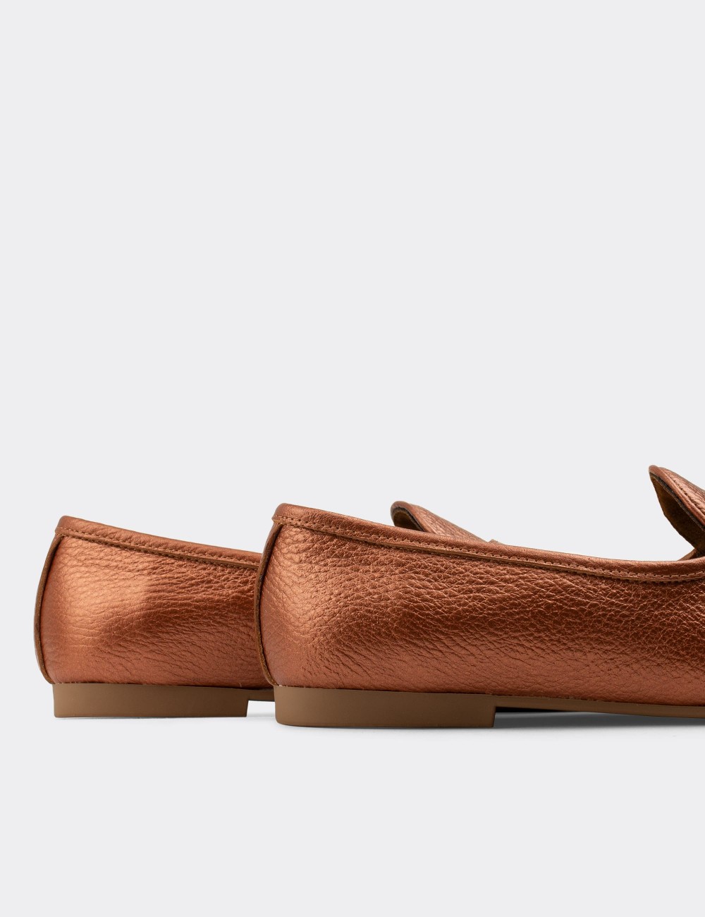 Copper  Leather Loafers - 01910ZBKRC01