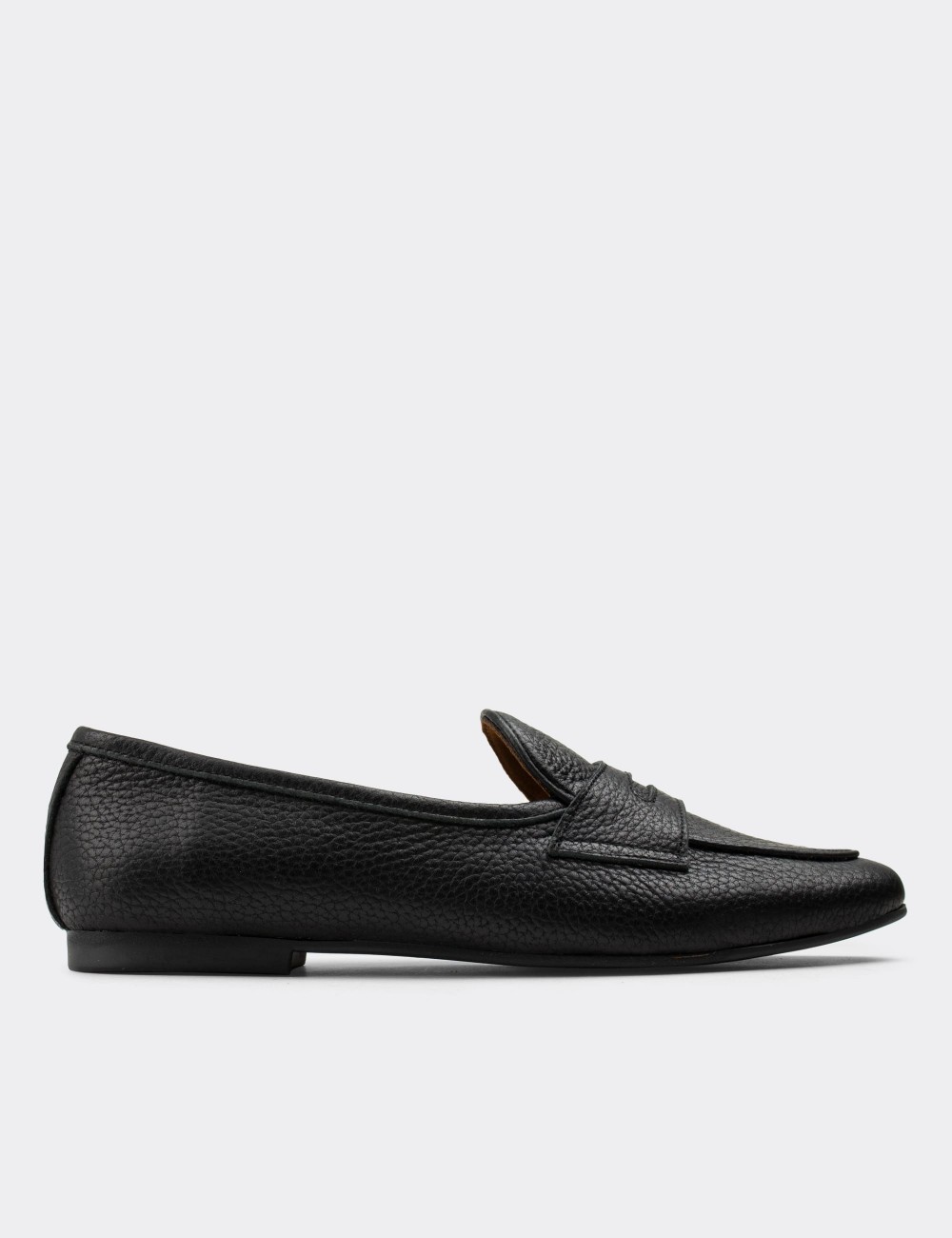 Black  Leather Loafers - 01910ZSYHC01