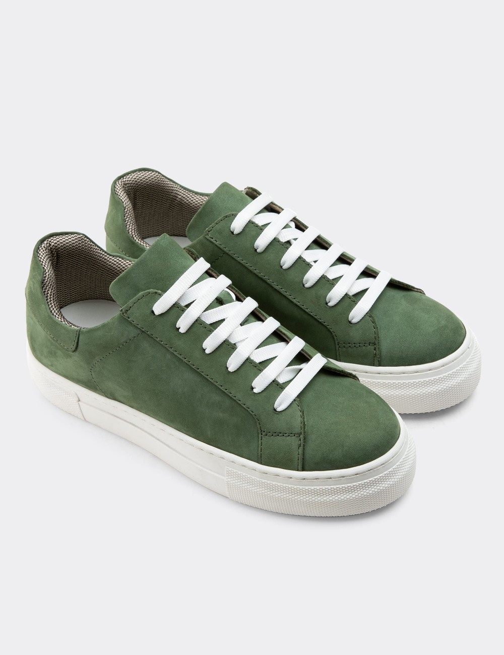 Green Suede Leather Sneakers - Z1681ZYSLC02