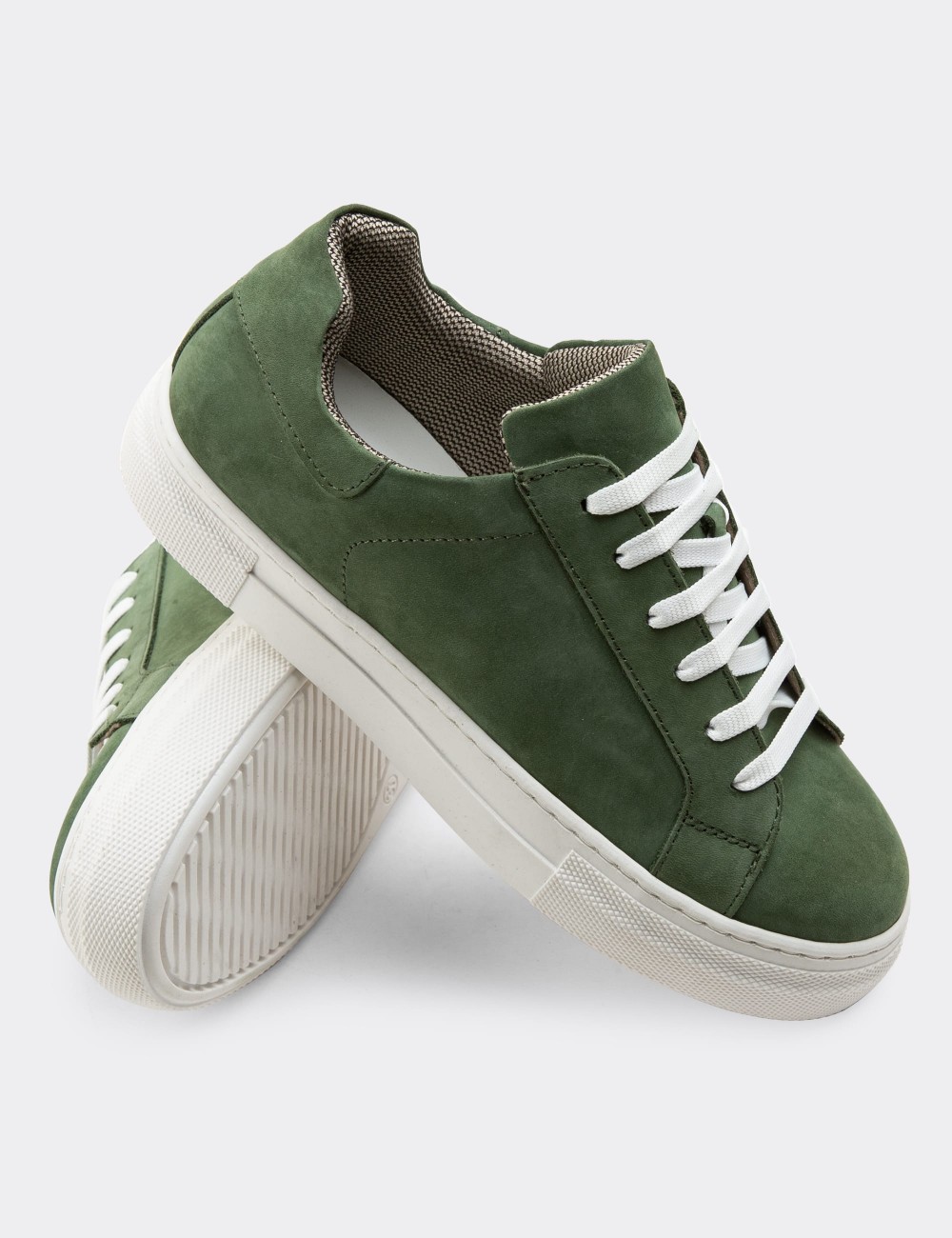 Green Suede Leather Sneakers - Z1681ZYSLC02