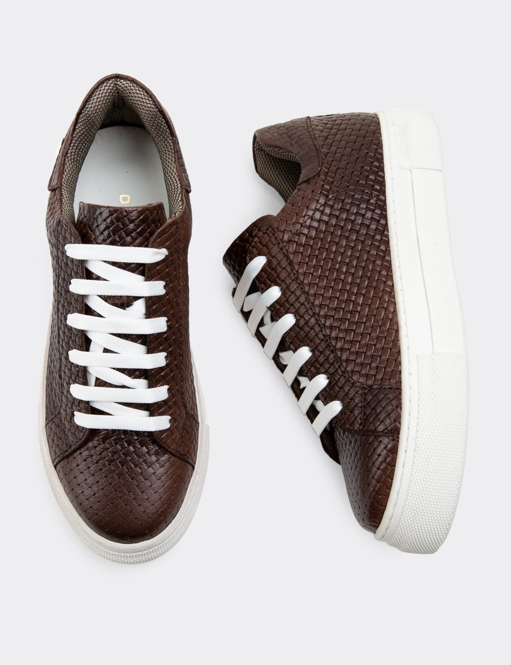 Brown  Leather Sneakers - Z1681ZKHVC02