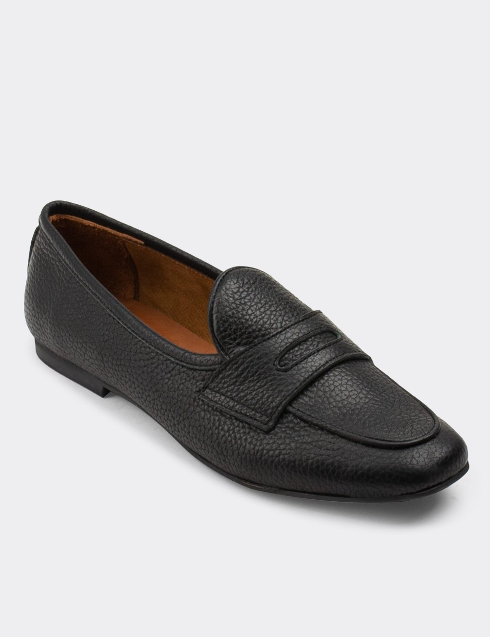 Black  Leather Loafers - 01910ZSYHC01