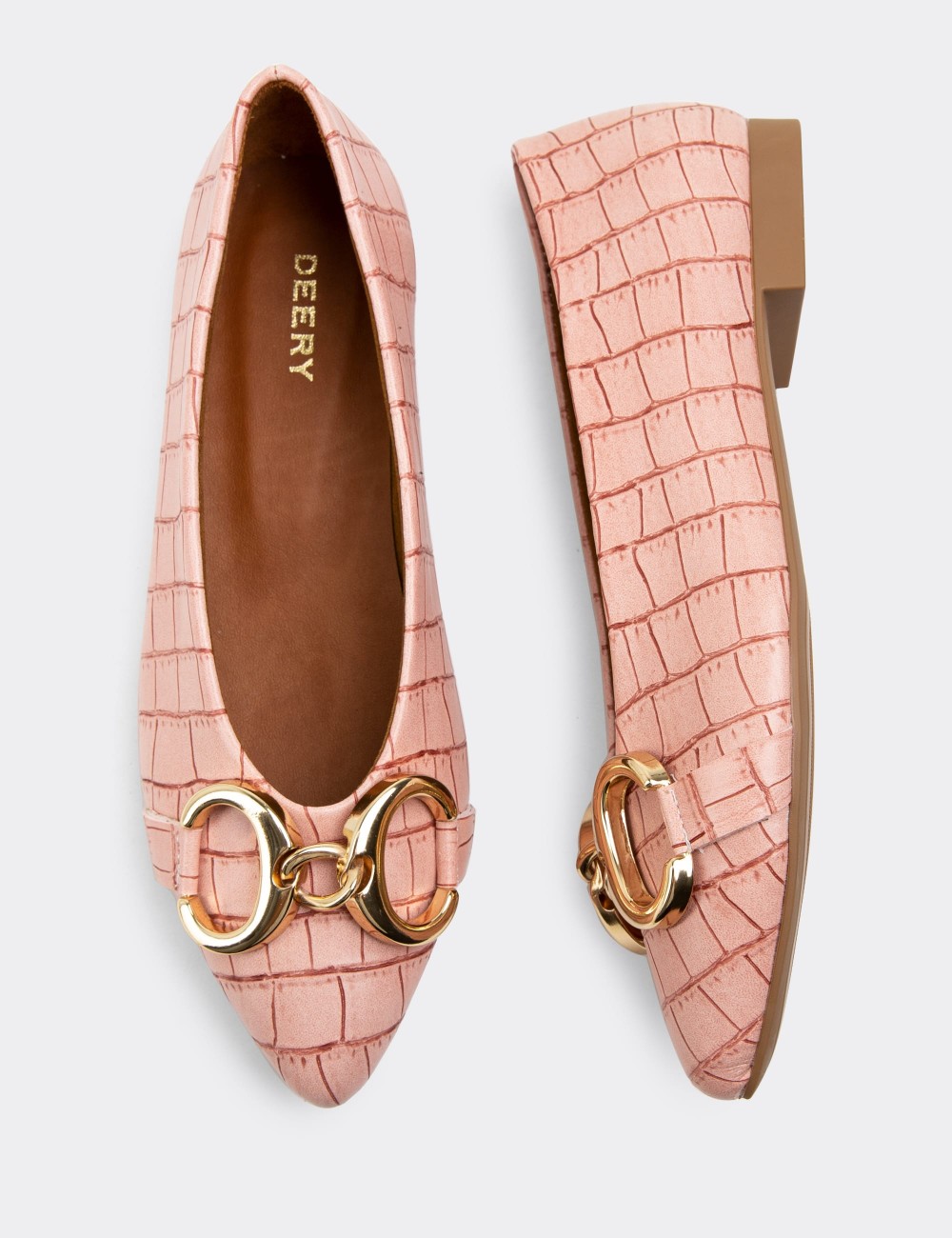 Pink  Leather Loafers - 01916ZPMBC01