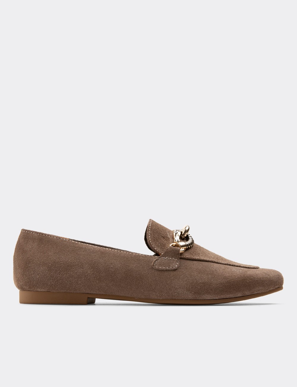 Sandstone Suede Leather Loafers - 01912ZVZNC01