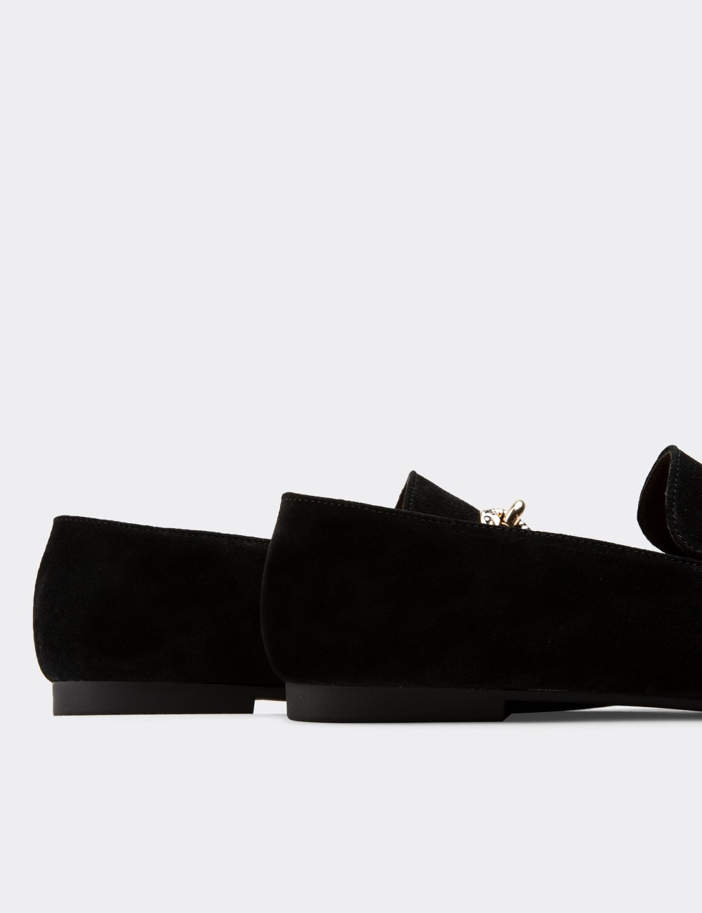 Black Suede Leather Loafers - 01912ZSYHC01