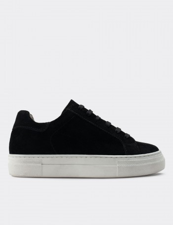 Black Suede Leather Sneakers - Z1681ZSYHC04