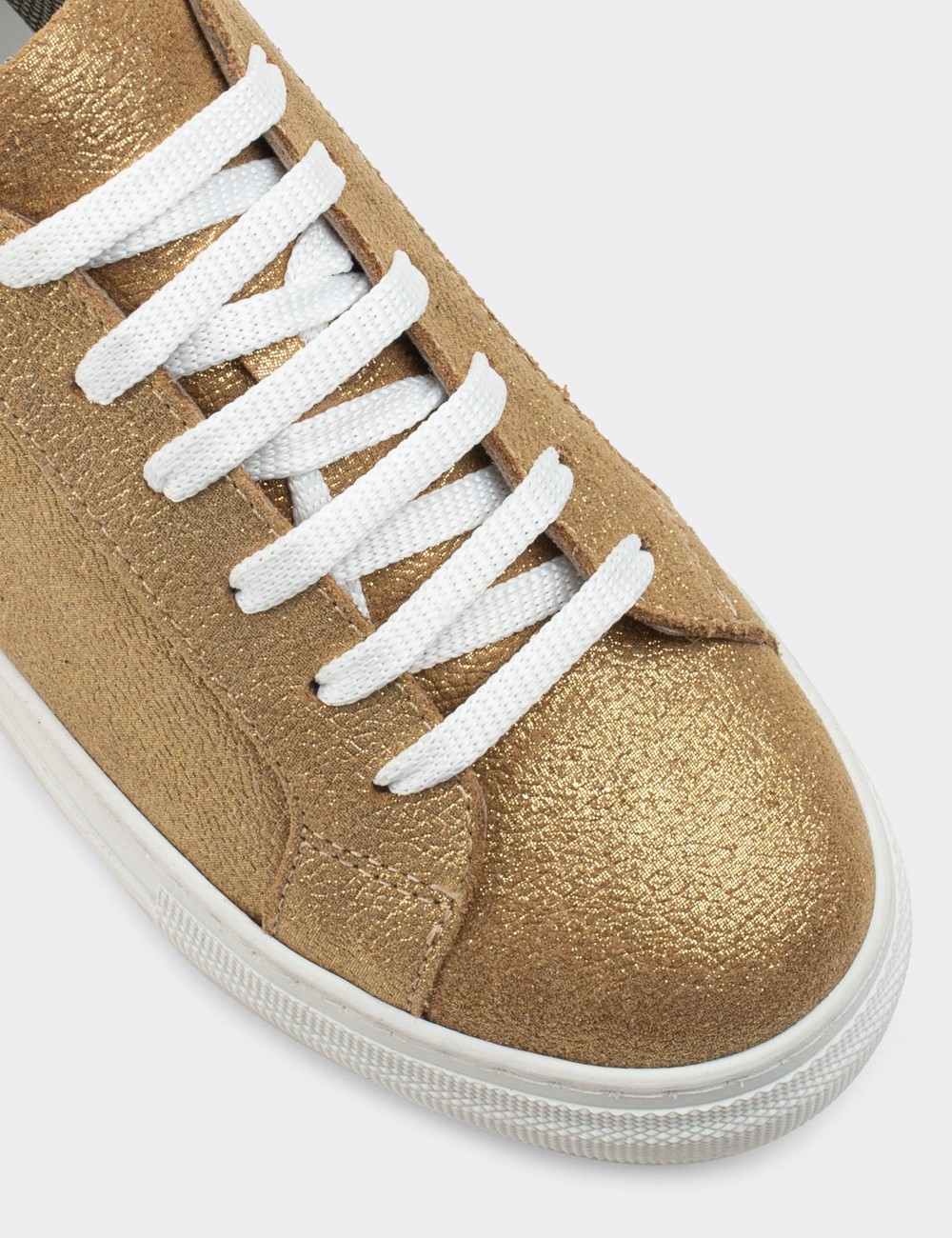 Gold Suede Leather Sneakers - Z1681ZALTC01