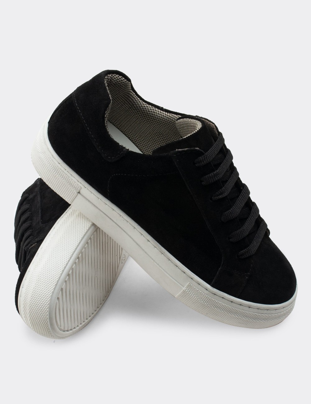 Black Suede Leather Sneakers - Z1681ZSYHC04