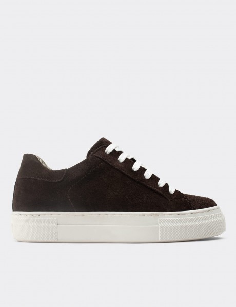 Brown Suede Leather Sneakers