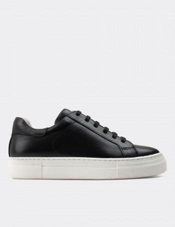 Black  Leather Sneakers - Z1681ZSYHC02