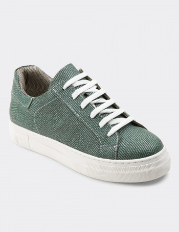 Green  Leather Sneakers - Z1681ZYSLC01