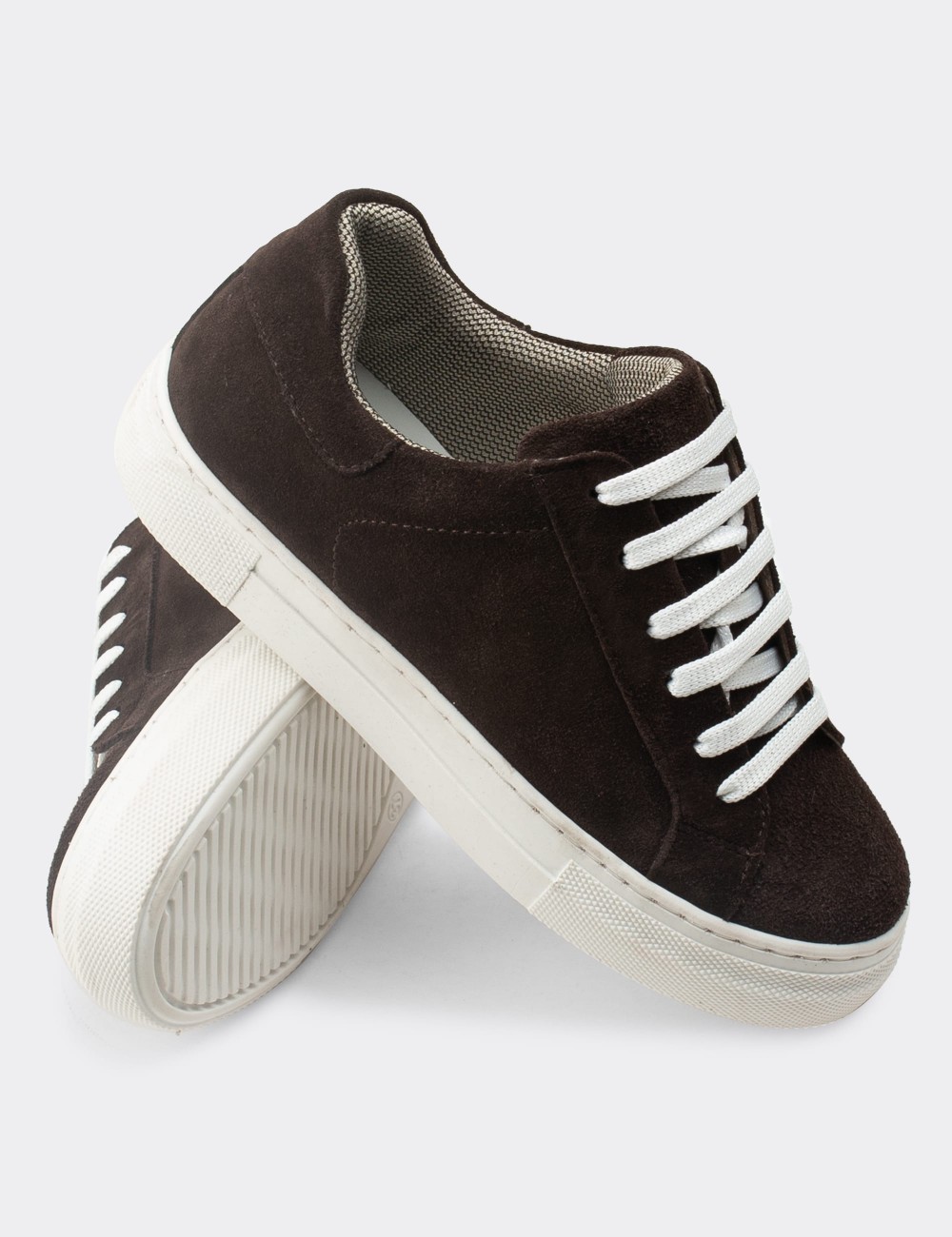 Brown Suede Leather Sneakers - Z1681ZKHVC01