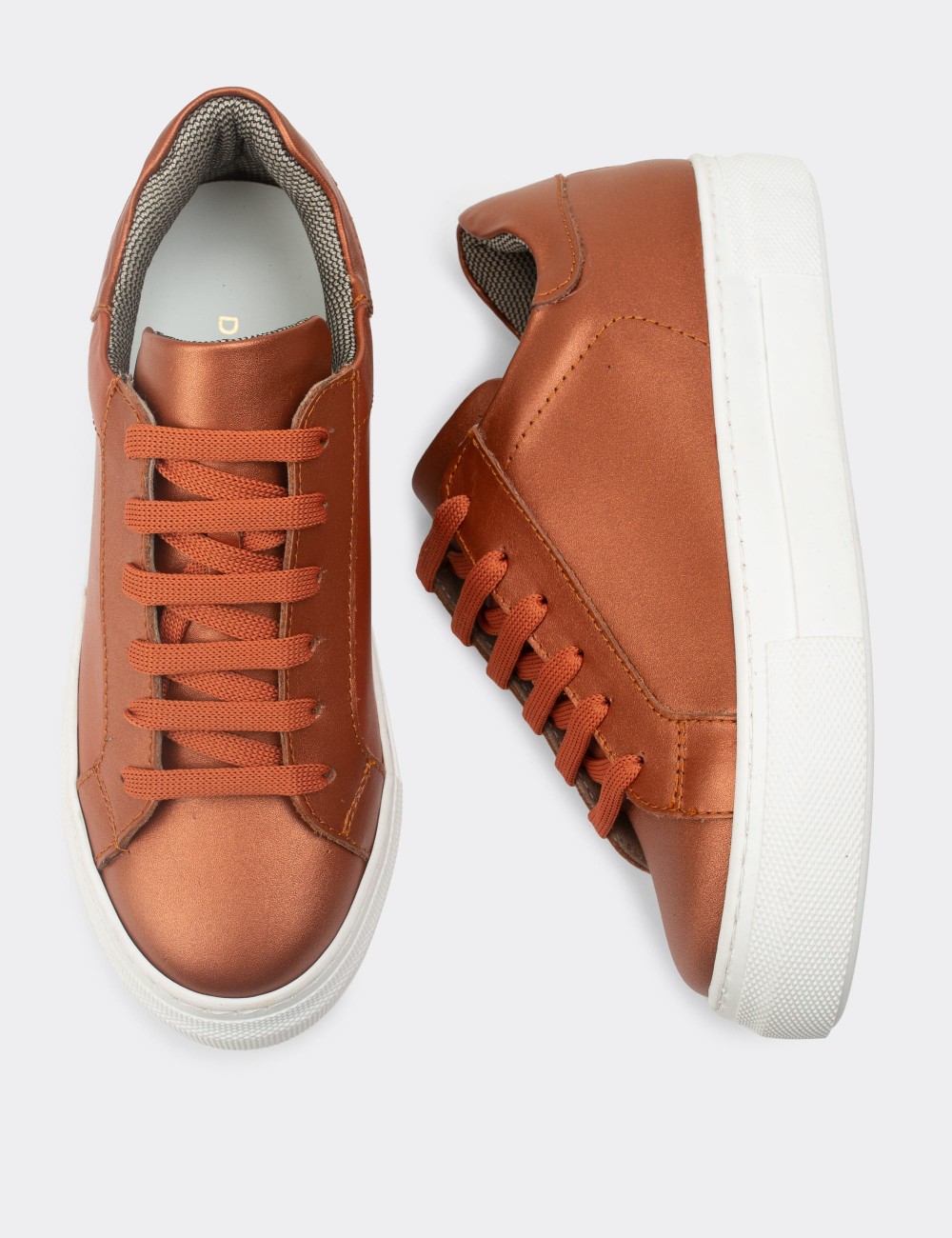 Copper  Leather Sneakers - Z1681ZBKRC01