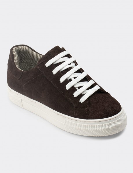 Brown Suede Leather Sneakers