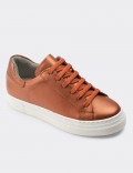 Copper  Leather Sneakers